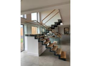 Bespoke Modern Metal Staircase - Steel & Glass Staircase Balustrades.