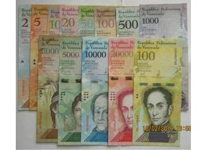 Venezuela Set 21pcs and 13pcs from 2 to 100.000 Bolivar UNC
