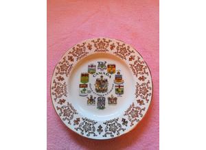Collectible Plate, Coats of Arms & Emblems of Canada, Bone China with Gold Trim