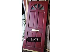 Door solid hardwood exterior door 32 x 78 inch