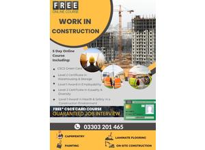 Construction Roles available now CSCS Card provided with Full Training
