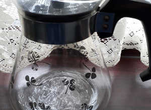 Vintage Glass water jug with lid