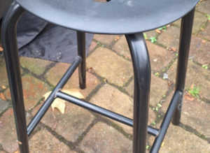 Modern Black Steel Framed Stool