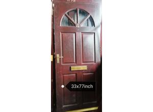 Door exterior hardwood solid wood 33x77inch