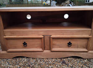 Solid Wood 2 Draw T.V Cabinet