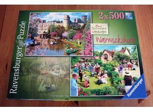 Ravensburger 2 x 500 pieces Jigsaw puzzle Warwick Castle and Stratford upon Avon.