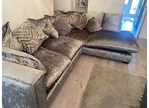 Corner sofa, chair and footstool