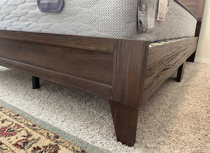 Full size bed frame with headboard wood + Box Spring + Serta Mattress