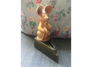 Vintage heanor mouse sat on cheese money box Kitsch
