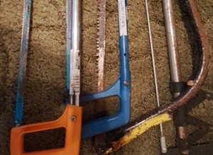 Selection of Hand saws and other tools