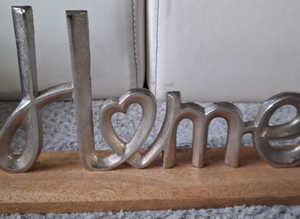 Home Wood & Metal Shelf Ornament
