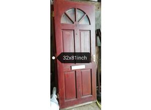 Door exterior hardwood solid wood 32x81inch
