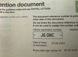 5 digit Private number Plate J6 ONC