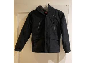 Slazenger kids zipped, hooded waterproof coat, black, age 7-8 Y