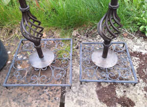 Black Steel Candle Holders With Bases