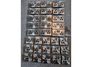 Brushed steel plug sockets for sale