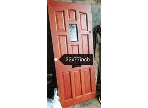 Door exterior hardwood solid 33x77 inch