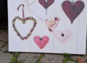Hearts Canvas Wall Hanging Art