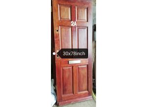 Door exterior hardwood solid wood 30x78inch