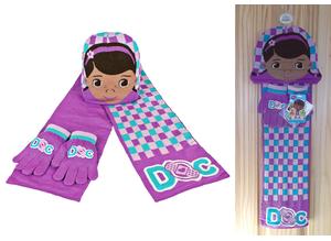 Disney DOC McStuffins Matching Pink Hat Scarf & Gloves Accessory Set - NEW!