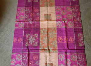 PAIR OF RED PATTERNED CURTAINS