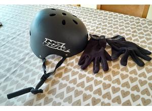 No Fear Boys Bike Helmet and Gloves