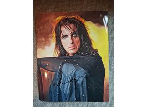 Genuine, Signed/Autographed, 8"x10", Photo by Alice Cooper (Singer) with COA