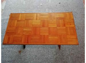 Early 70's hand made parquet Coffee Table. A great Retro look.