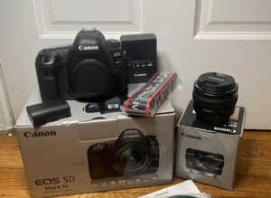 Black Canon EOS 5D Mark IV 30.4MP 5DIV DSLR Camera - Black All Accessories
