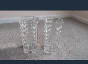 Thick, heavy glass vases