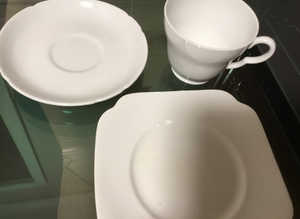 Vintage Stanley white bone china Tea set with cake plate