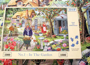 HoP 1000 Piece DeLuxe Puzzle No.1 - In the Garden with Unique Pieces,can be posted