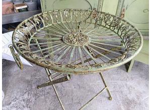 Beautiful Cast Iron Garden Table - Folding - Vintage Style
