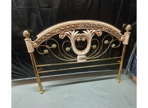BRASS AND MARBLE BED HEAD (KING SIZE)  WITH MATCHING MIRROR