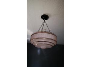 Retro 1960s flycatcher lamp shade in pink