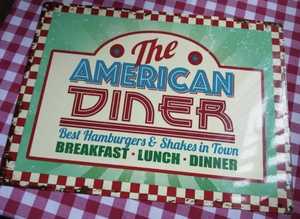 American Diner (Cafe-Kitchen) Retro Metal Sign (Free Postage)