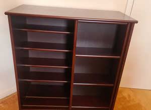 WALNUT CD & DVD SLIDING STORAGE UNIT