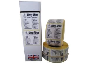 Food Allergy Labels, Food Labels 36mm x 36mm 1000 On A Roll