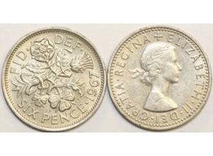 SIX PENCE PIECES - 107 in total. (Offers Considered)