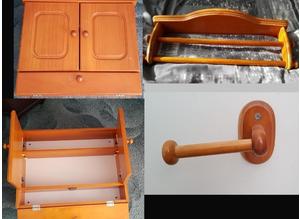 Pine Bathroom Set - Cabinet/TowelRail/Toilet Roll Holder- Cash on collection only from Chatham