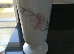 Pretty Floral Ceramic 8 Inch Tall Vase
