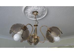 Pair of Wall Lights and Matching 3 cluster Ceiling Lights