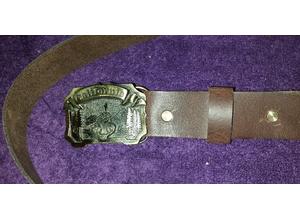 Vintage U.S. belt buckle with leather belt
