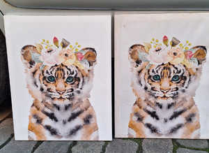 Canvas Tiger Cub Pictures x 2