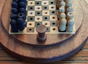 Vintage miniature chess set.