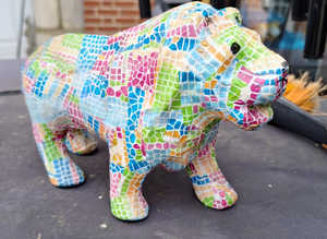 Colourful Papier Mache Lion Ornament