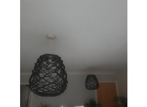 2 x beautiful dark, grey ceiling light shades