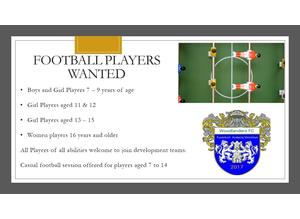 Woodlanders FC - Players Wanted for 2023/24 Season