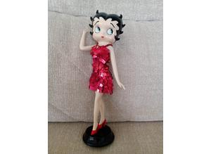 9.5" Betty Boop Ceramic Figurine in Red Sequin Dress