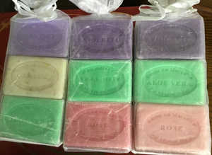 3 packs of 3 French soaps various fragrances